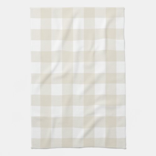 Neutral Beige Buffalo Check Plaid Rustic Farmhouse Kitchen Towel