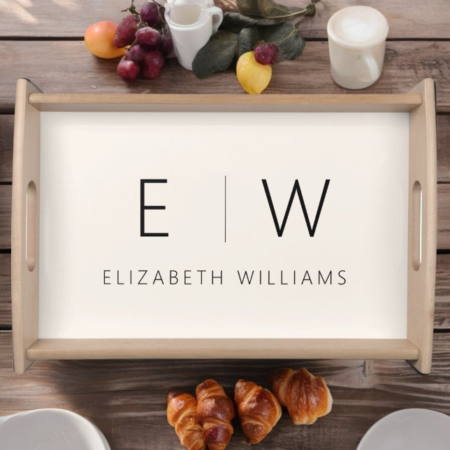 Neutral Beige Classic Elegant Modern Minimalist  Serving Tray (Creator Uploaded)