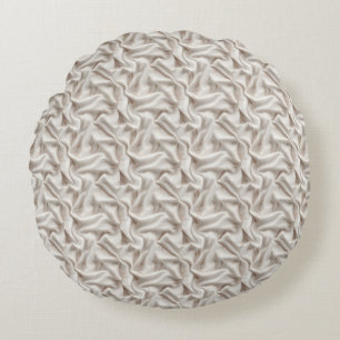 Neutral Beige, Cream & Ivory Sherpa Blanket Round Pillow