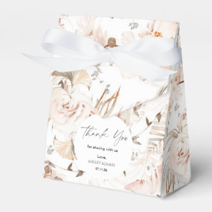 Neutral beige elegant floral garden wedding favor boxes