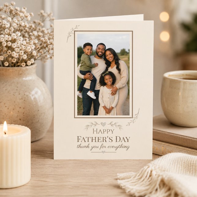 Neutral Beige Father’s Day Elegant Botanical  Card (Creator Uploaded)