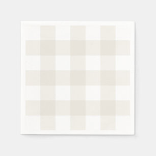 Neutral Beige Gingham Napkins