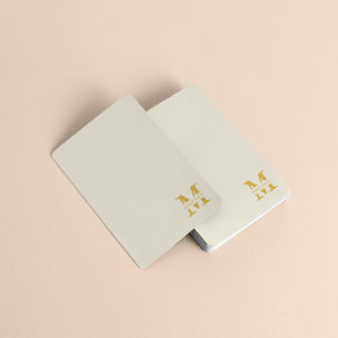 Neutral Beige Gold Monogram Poker Cards