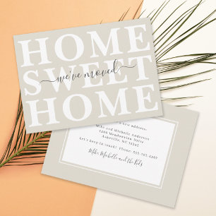 Neutral Beige Home Sweet Home We've Moved Announcement