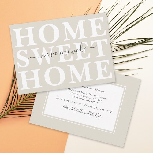 Neutral Beige Home Sweet Home Weve Moved Announcement