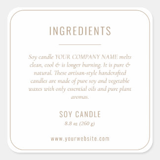 Neutral Beige Ingredients Product Label