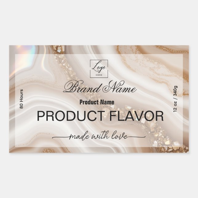 Neutral Beige logo Personalized Product Label (Front)