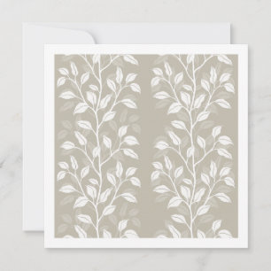 Neutral Beige Minimalist Leaf Botanical Art Note Card