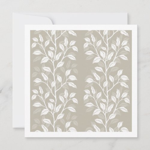 Neutral Beige Minimalist Leaf Botanical Art Note Card