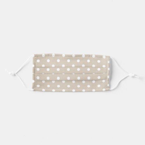 neutral beige polka dot pattern adult cloth face mask