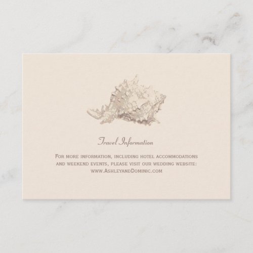 Wedding Information Card | Ivory Seashell Personalized Invitations