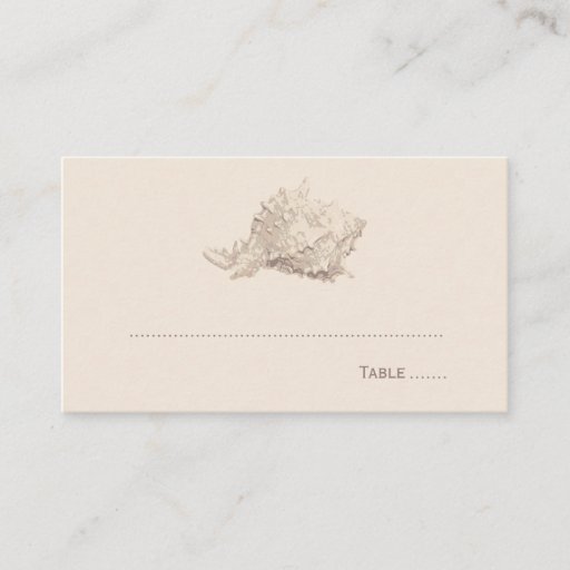 Customizable Wedding Escort Place Card | Ivory Seashell Business Cards