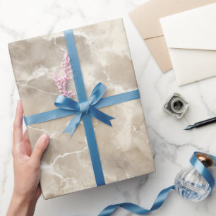 Neutral Beige Stone Texture Ivory Abstract Pattern Wrapping Paper