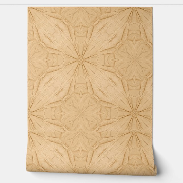 Neutral Beige Tan Wrinkled Paper Texture Design  Wallpaper (Unrolling)