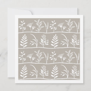 Neutral Beige Taupe Botanic Serenade Minimalist Note Card