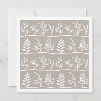 Neutral Beige Taupe Botanic Serenade Minimalist Note Card