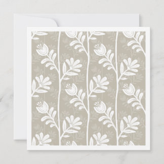 Neutral Beige Vintage Floral Botanical Note Card