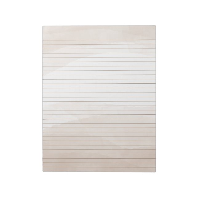 Neutral Beige Watercolor Stationery Lined Notepad (Rotated)