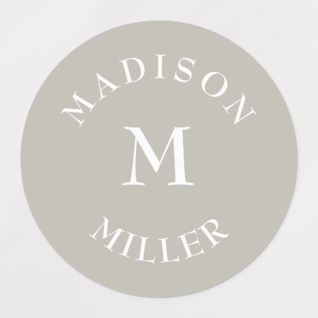 Neutral Beige Waterproof Daycare Baby Bottle Labels (Design 1)