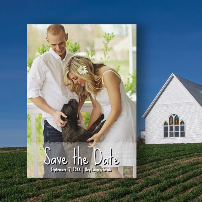 Neutral Big Photo Save the Date Download Cards