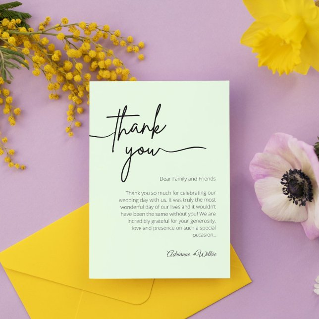 Neutral Black and White Minimalist Wedding Thank You Card (Neutral Black and White Minimalist Wedding Thank You Card)