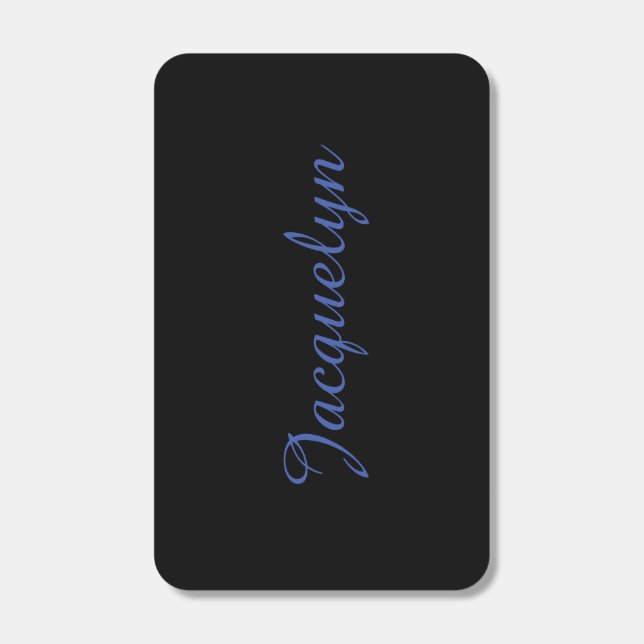 Neutral Black & Blue Plain Elegant Modern Own Name Matchboxes (Front)