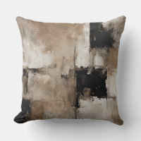 Neutral Black Pecan Brown Beige Abstract