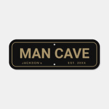 Neutral black vintage custom name man cave