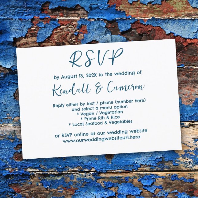 Neutral Blue Text Menu RSVP Cards (Creator Uploaded)
