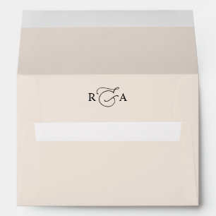 Neutral Blush w/ Return Address 5x7 Wedding Envelope