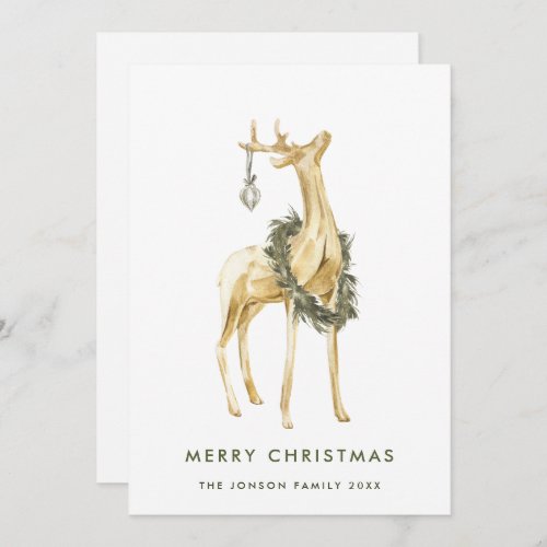 Neutral Bohemian Christmas Composition Greeting Holiday Card