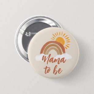 Neutral Bohemian Mama to Be Baby Shower Title Button