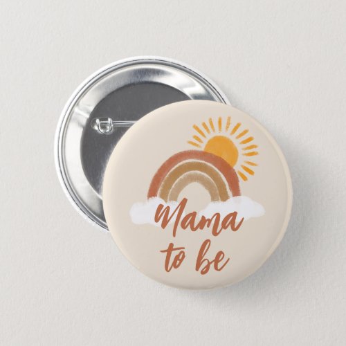 Neutral Bohemian Mama to Be Baby Shower Title Button
