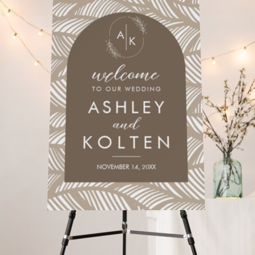 Neutral Boho Abstract Wedding Welcome Sign