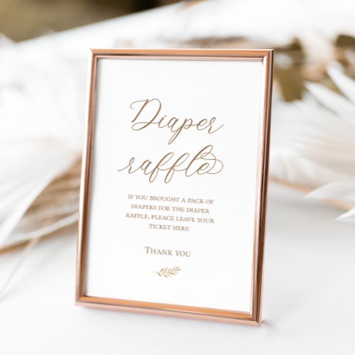 Neutral Boho Baby Brunch Diaper Raffle Table Tent  Table Tent Sign