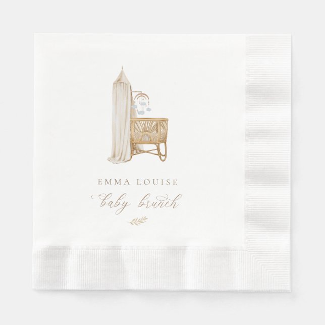 Neutral Boho Baby Brunch Napkins (Front)