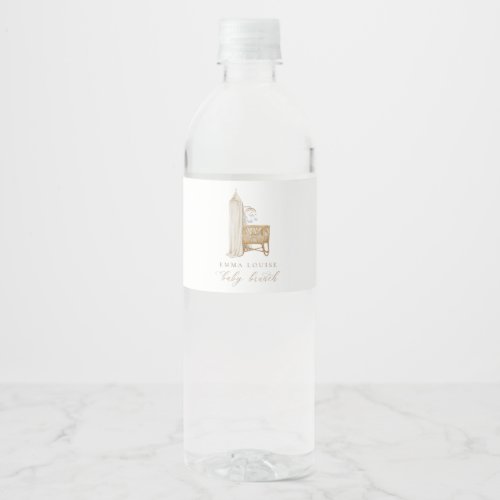 Neutral Boho Baby Brunch  Water Bottle Label