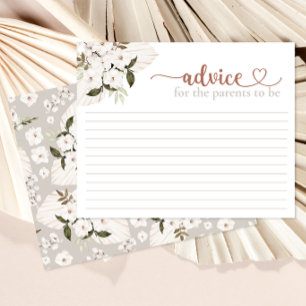 Neutral Boho Baby Shower Advice Card