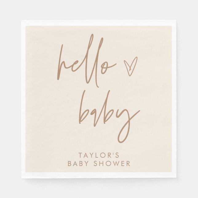 Neutral Boho Baby Shower Paper Napkin Boho Decor (Front)