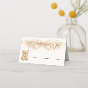Neutral Boho Bear Baby Shower Bearly Wait Table Place Card