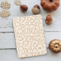 Neutral Boho Beige Pumpkin Fall Halloween Initials