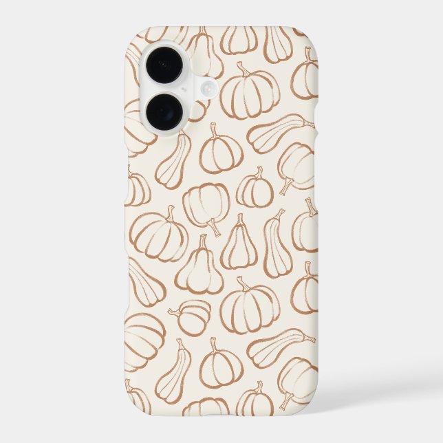 Neutral Boho Beige Pumpkin Pattern Fall Halloween Case-Mate iPhone Case (Back)