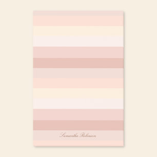 Neutral Boho Beige Stripes Planner With Lines Post-it Notes