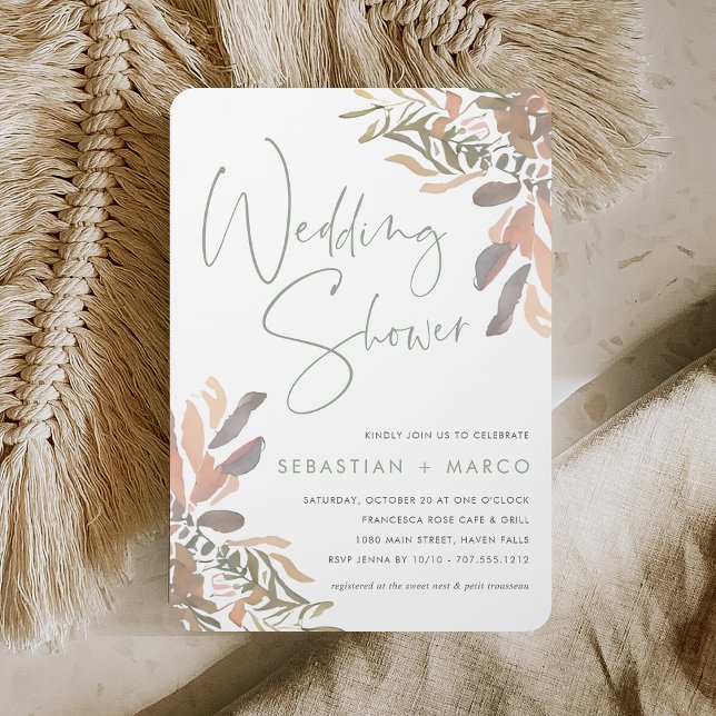 Neutral Boho Botanical Couples Wedding Shower Invitation (Creator Uploaded)