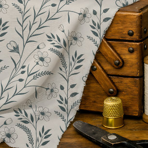 Neutral Boho Botanical  Fabric