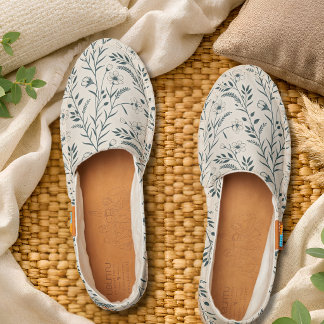 Neutral Boho Botanical Pattern Espadrilles