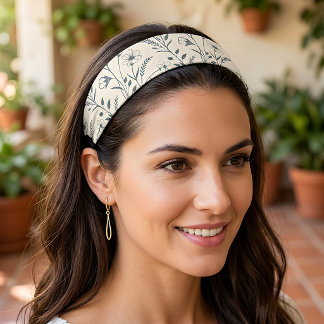 Neutral Boho Botanical Pattern Stylish Headband