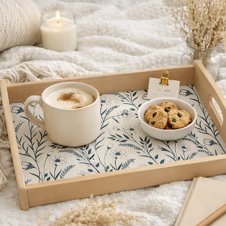 Neutral Boho Botanical Serving Tray