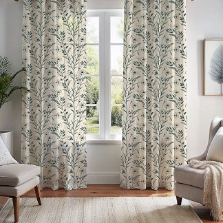Neutral Boho Botanical  Sheer Curtains