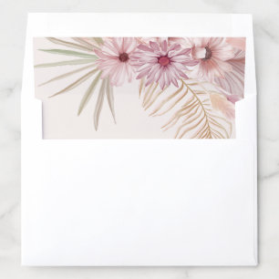 Neutral Boho Botanical Wedding Envelope Liner